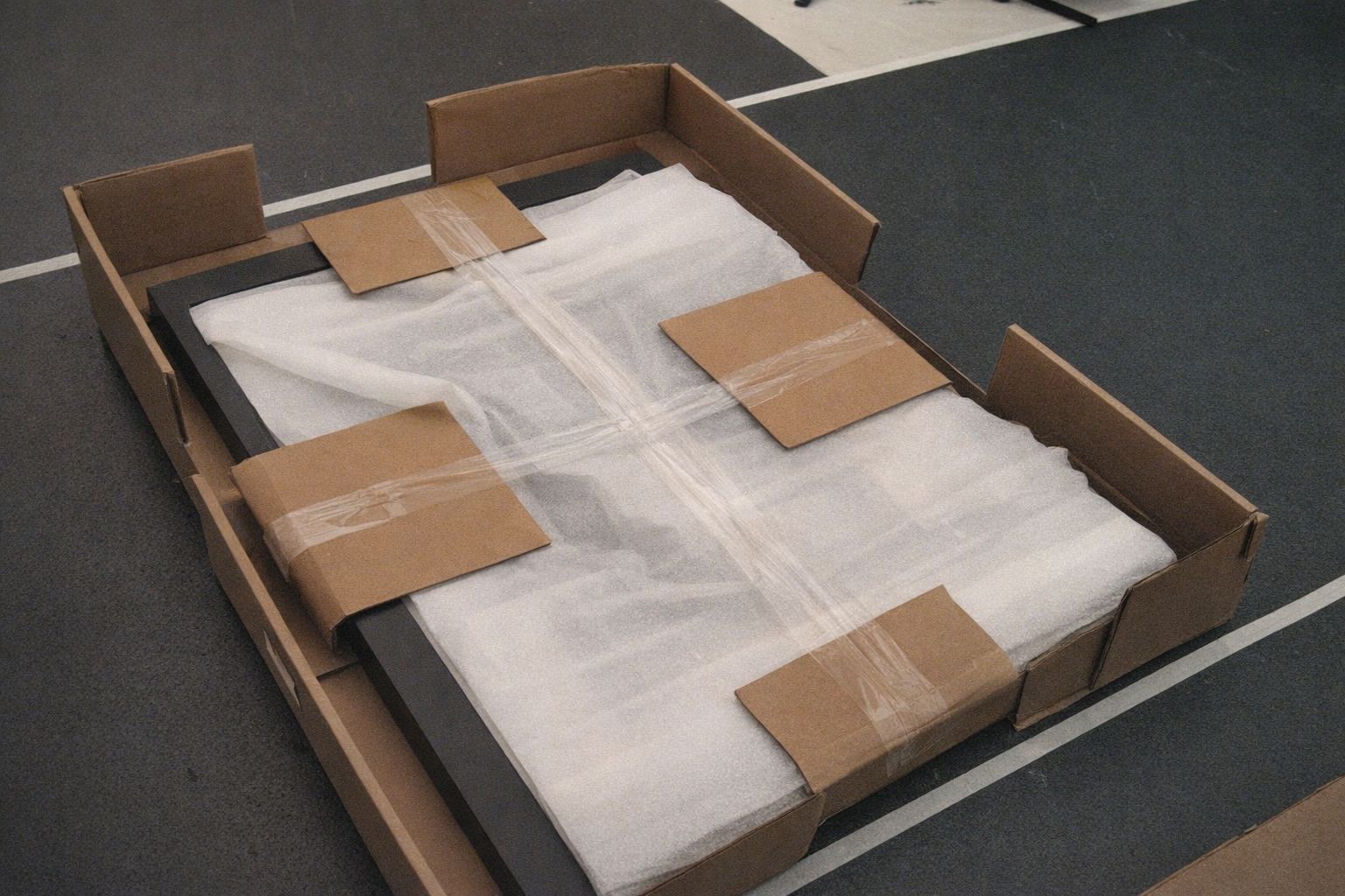 Sicher verpackter, eingerahmter Fotodruck in einem stabilen Versandkarton.